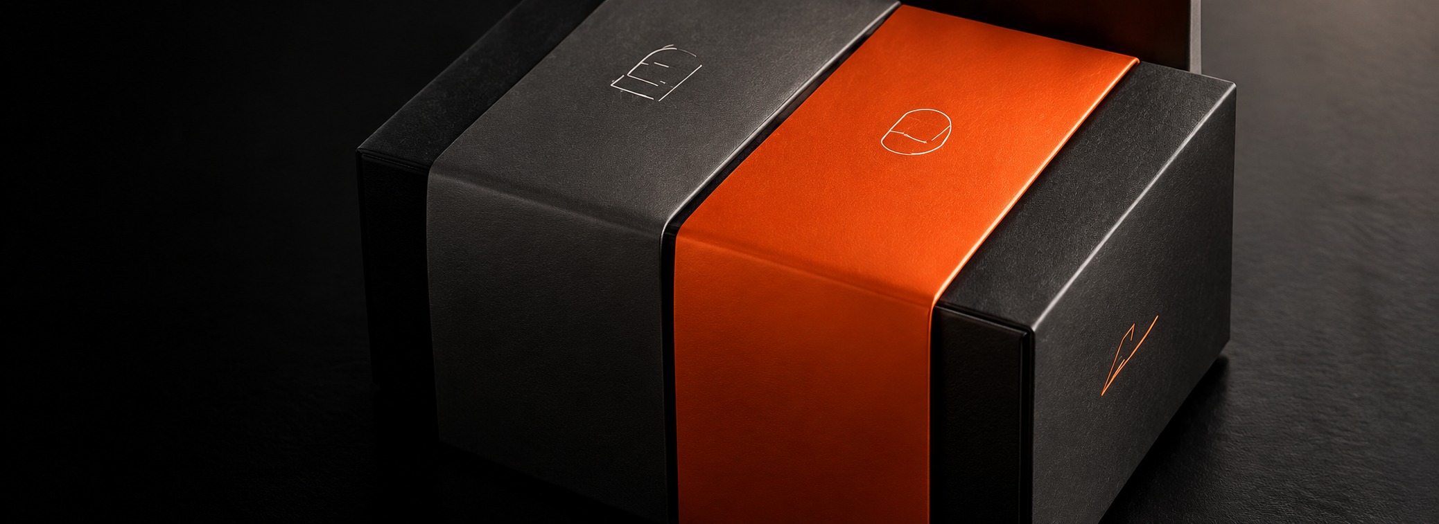 Orange and black brand packaging concept